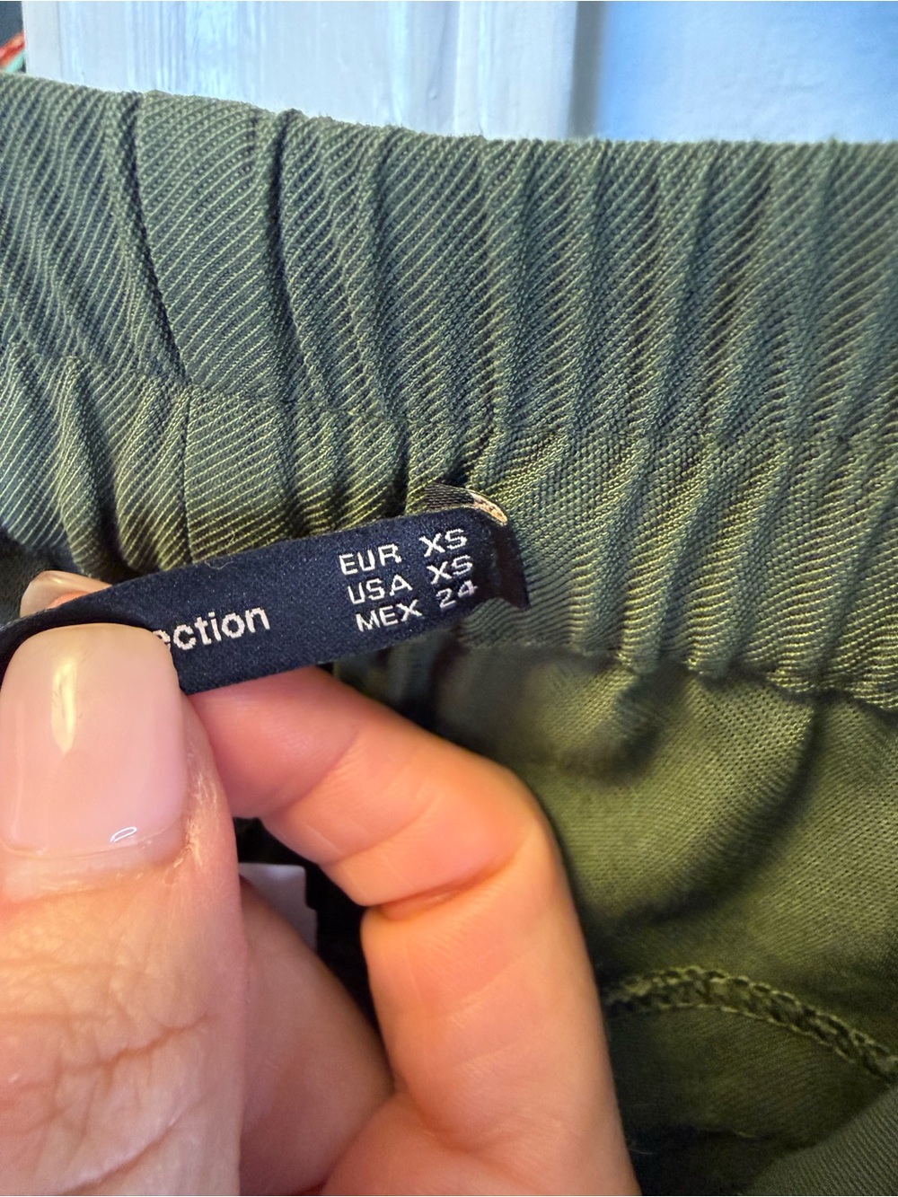 Zara Olive Green Wide-Leg Pants with Black Side Stripes - Picture 9 of 12
